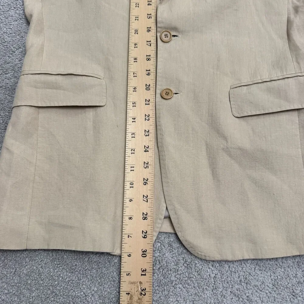 Milano Fratelli Ormezzano Two Button Blazer Men 40R Beige 100% Linen Sport Coat